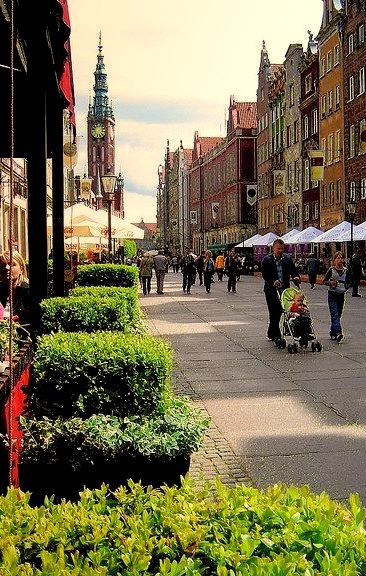 Walking around in the old city of Gdansk, Poland