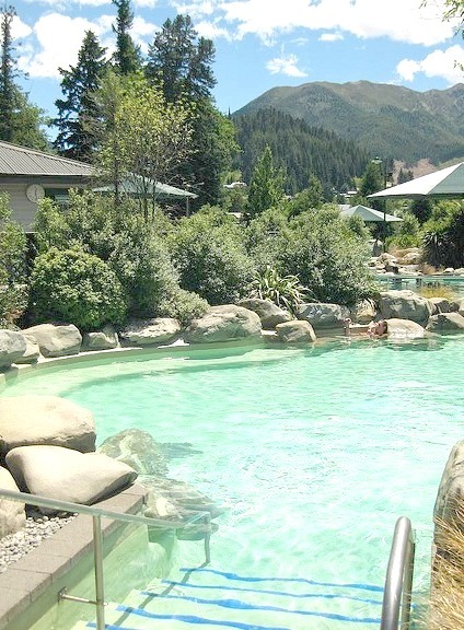 Hot natural Spa in Hanmer Springs, South Island, New Zealand