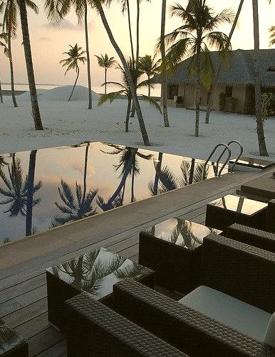 The pool at the owner private island at Veligandu Resort, Maldives