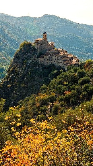 The village of Peillon, on top of a rocky hill in southern France
