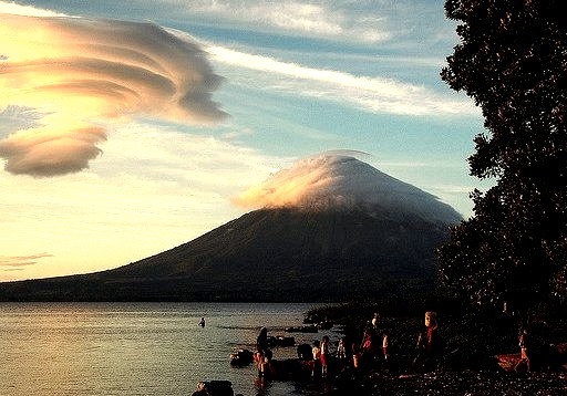 by marc_guitard on Flickr.Ometepe Island and volcan Concepcion covered in clouds, Nicaragua.