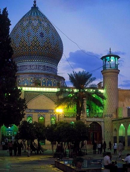 Mosque in the night, Shiraz, Iran