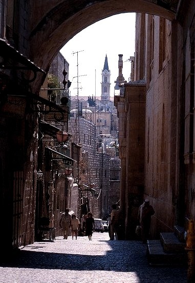 Street scene in the old city of Jerusalem