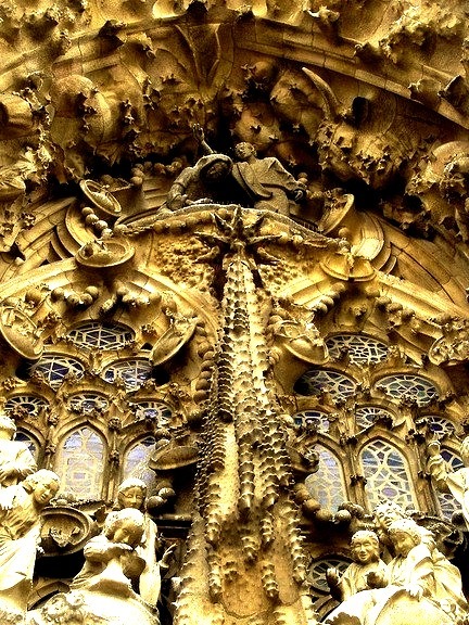 Magnificent details of Sagrada Familia in Barcelona, Spain